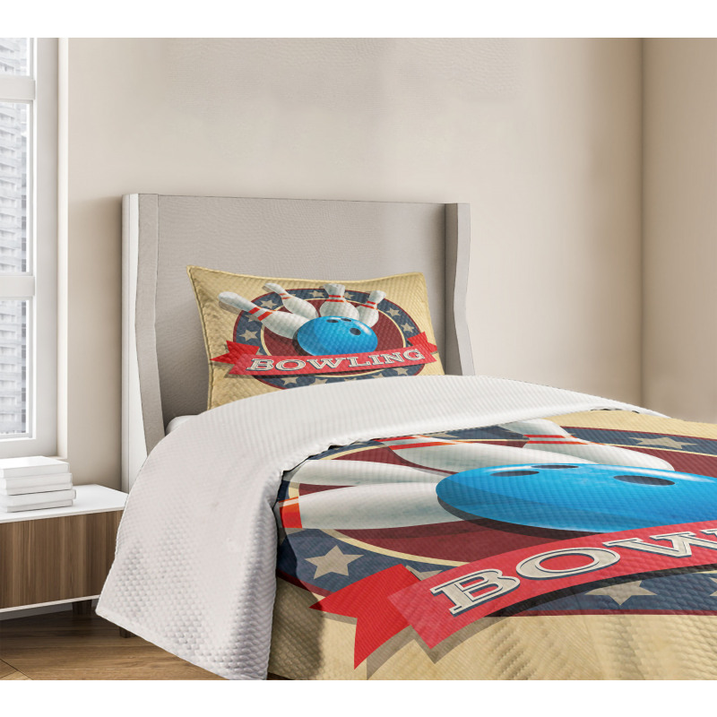 Circular Sport Emblem Bedspread Set