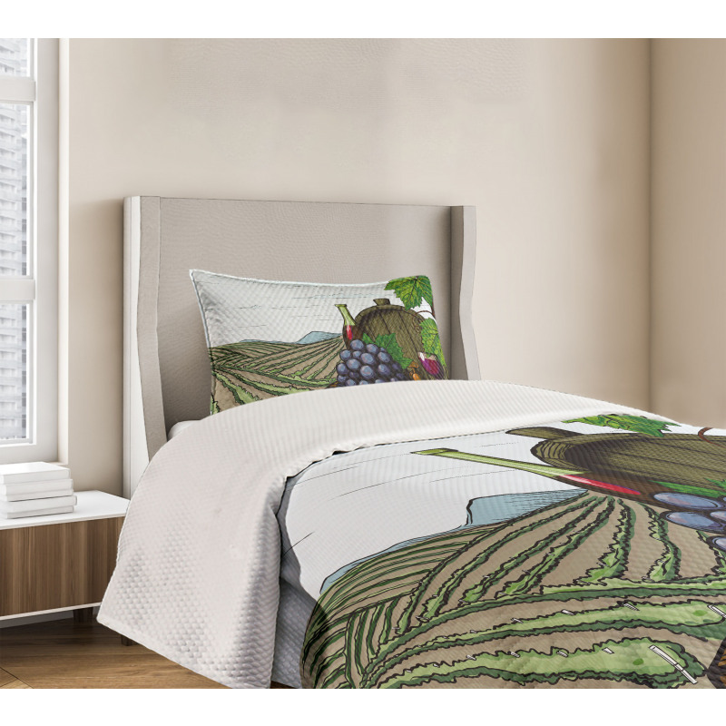 Views of Vineyards Grapes Bedspread Set