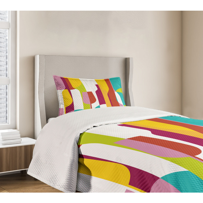 Colorful Abstract Drinks Bedspread Set