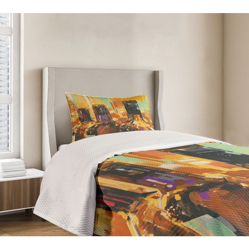 Bottles Brushstrokes Art Bedspread Set