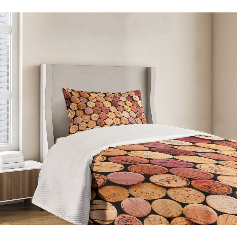 Random Used Wine Corks Bedspread Set