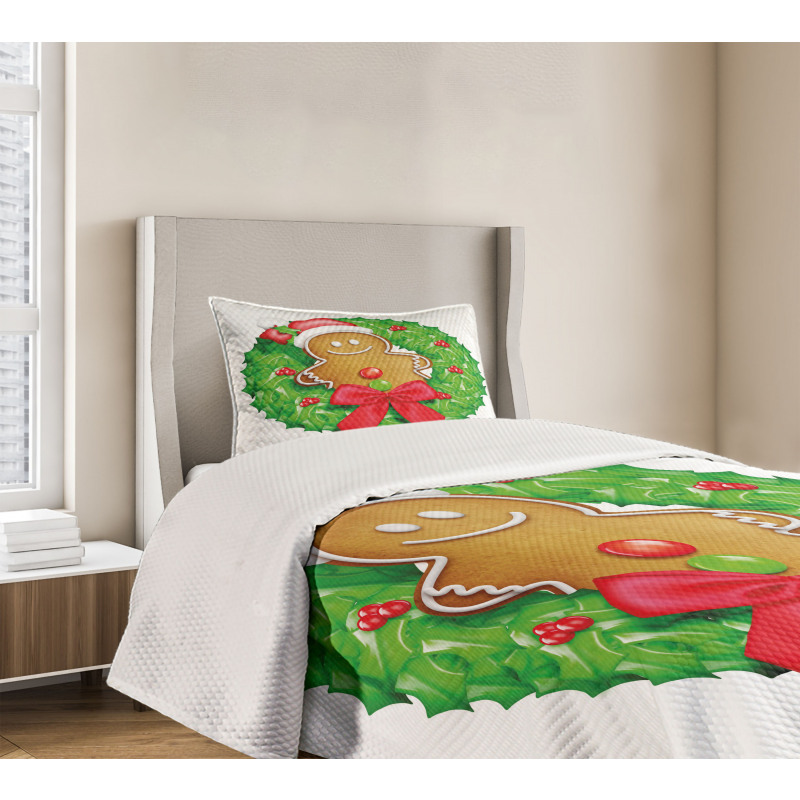 Xmas Wreath Bedspread Set