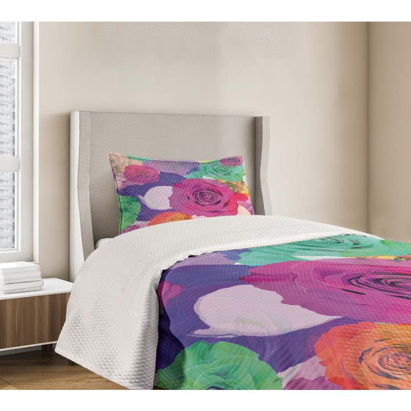 Floral Arrangement Roses Bedspread Set