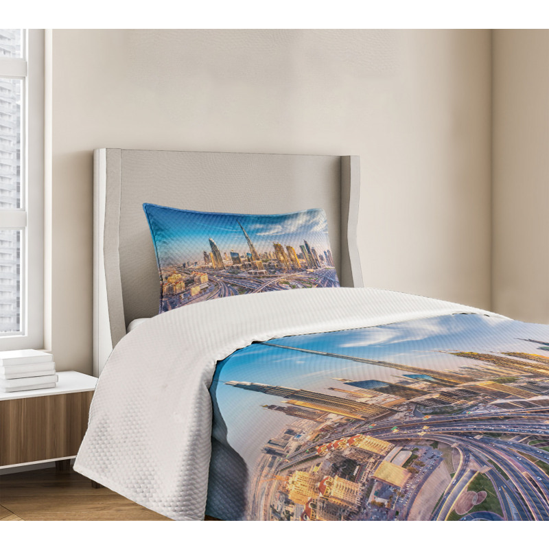 Panoramic Dubai Traffic Bedspread Set