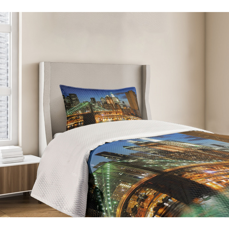 New York at Night Bridge Bedspread Set