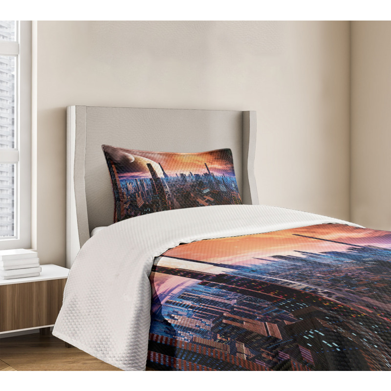 Futuristic Distant World Bedspread Set