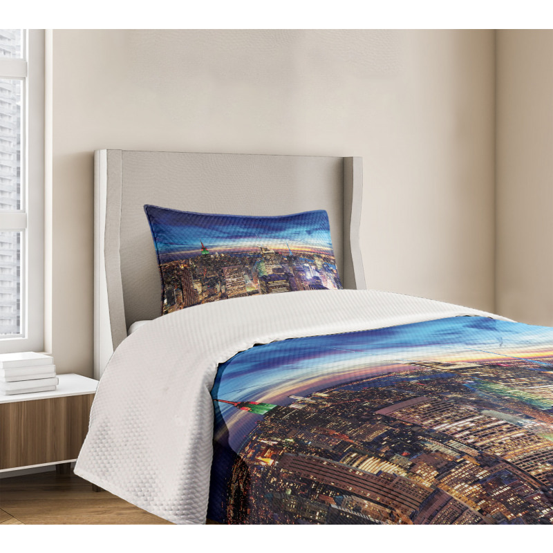 Buildings Midtown at Dusk Bedspread Set