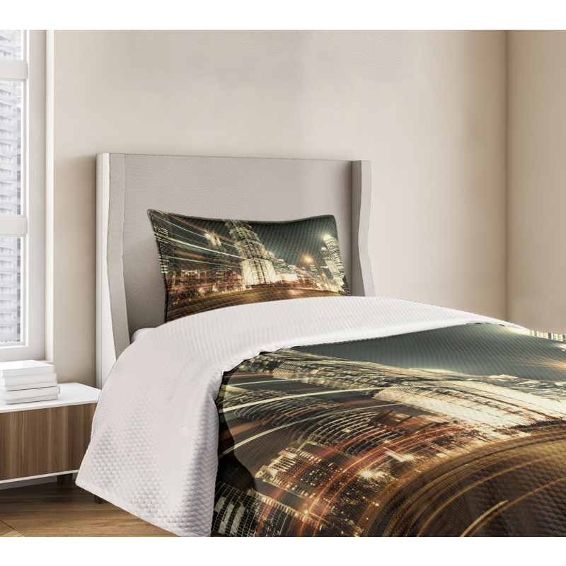 Shanghai Finance Zone View Bedspread Set