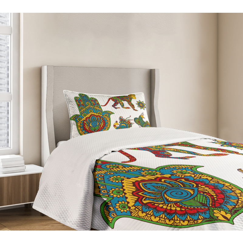 Mehndi Style Bedspread Set