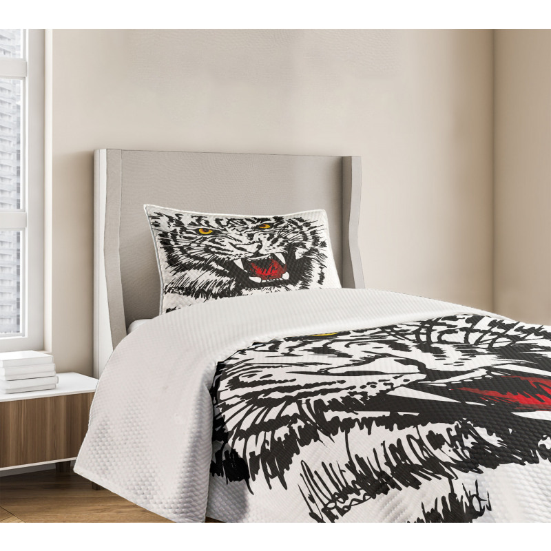 Angry Feline Vivid Eyes Bedspread Set