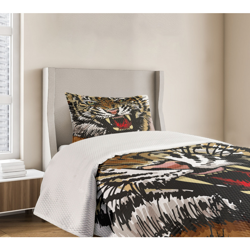 Angry Eyes Sketch Art Bedspread Set