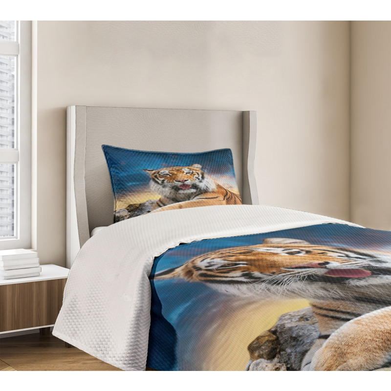 Calm Wild Animal Sunset Bedspread Set