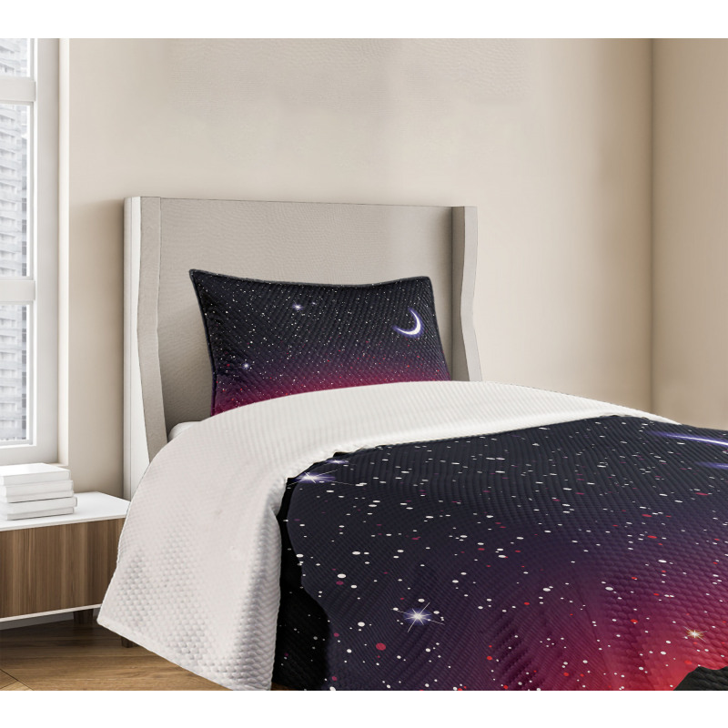 Red Sky Starry Landscape Bedspread Set