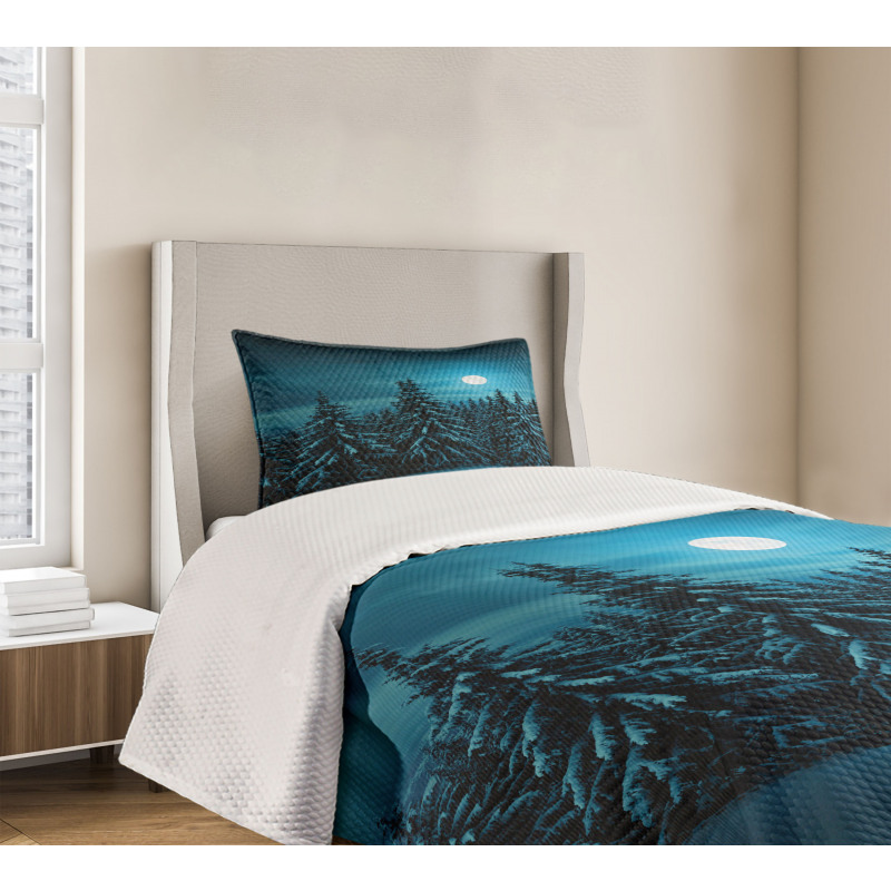 Tranquil Snowy Woodland Bedspread Set