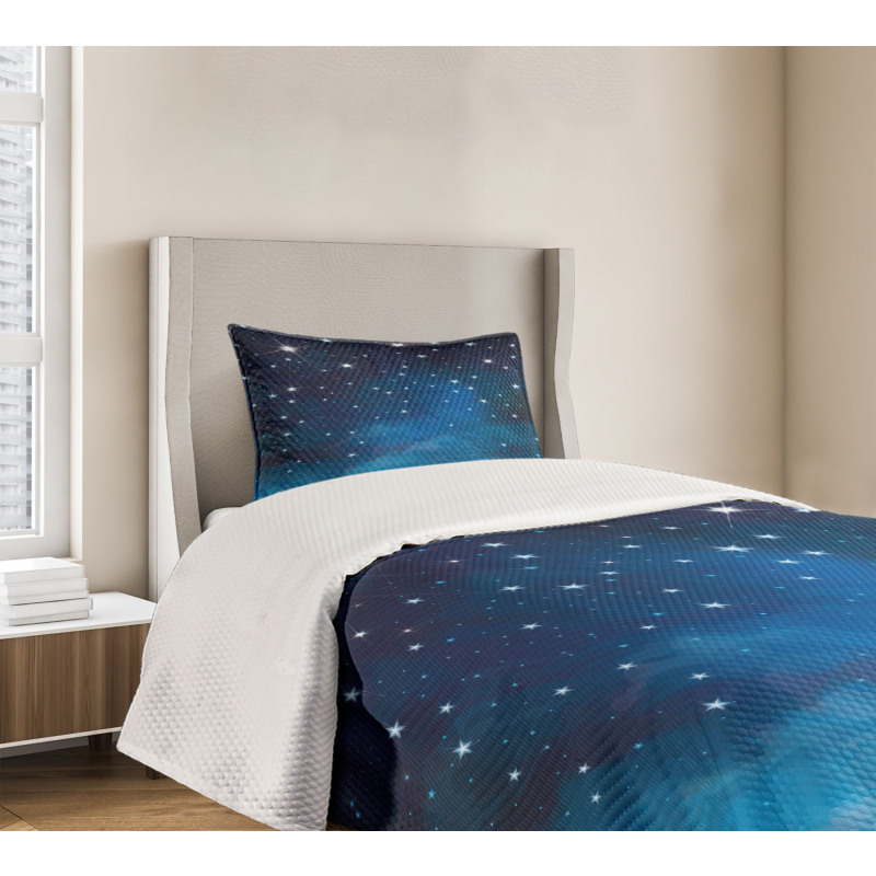 Vibrant Star Ombre Sky Bedspread Set