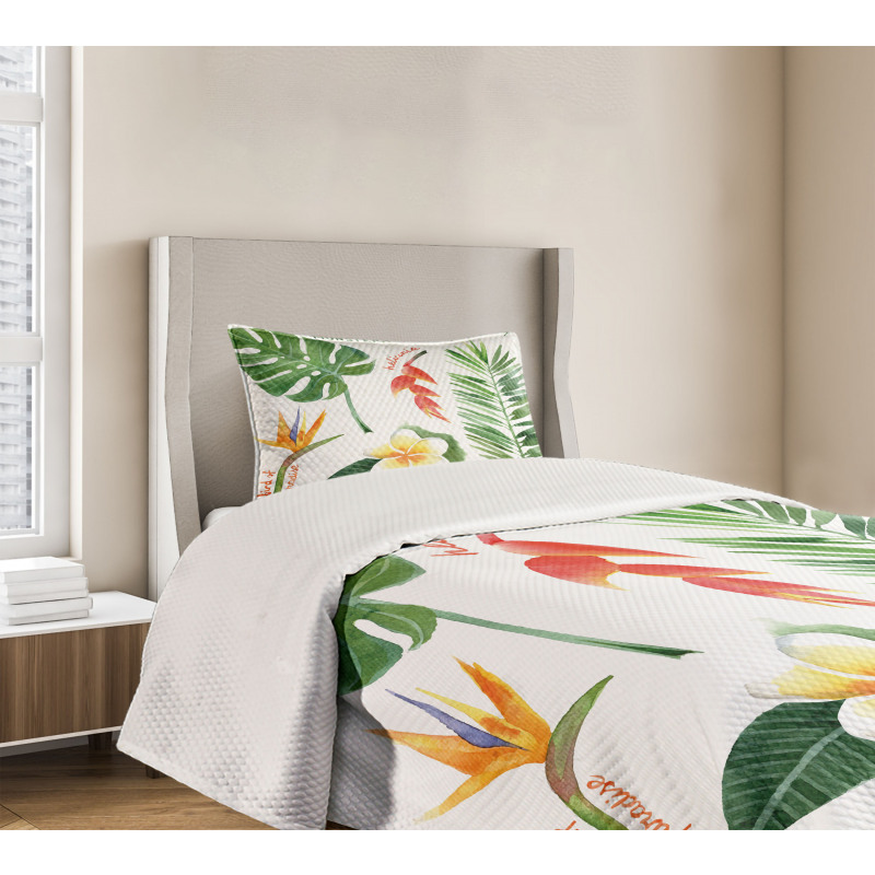 Tropical Flora Bedspread Set