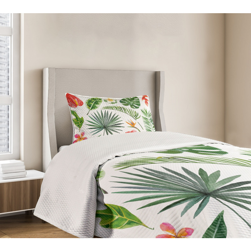 Heliconia Philodendron Bedspread Set