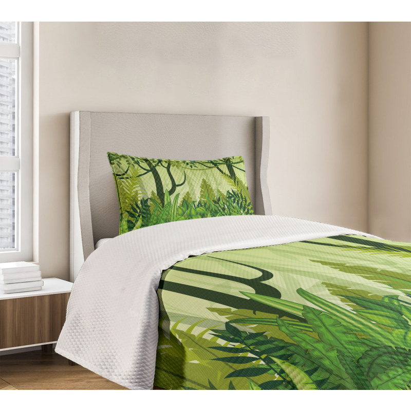 Cartoon Rainforest Bedspread Set