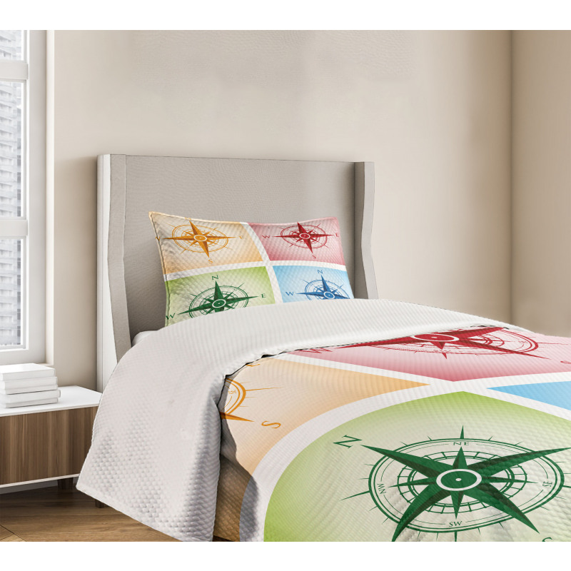 Colorful Windroses Bedspread Set