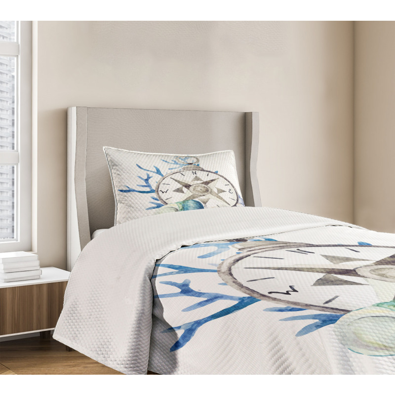 Watercolor Nautical Bedspread Set