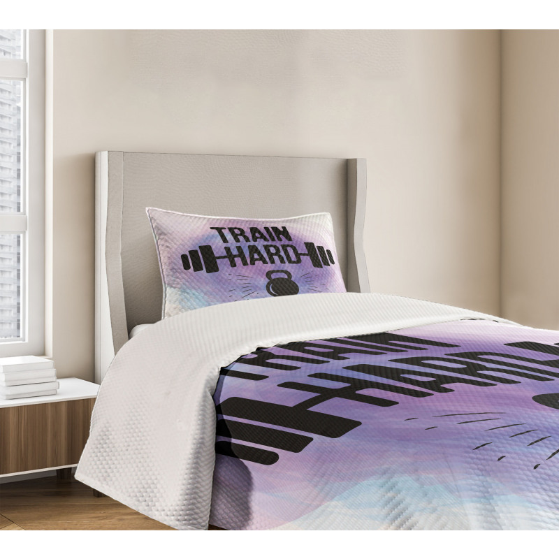 Watercolors Train Hard Bedspread Set