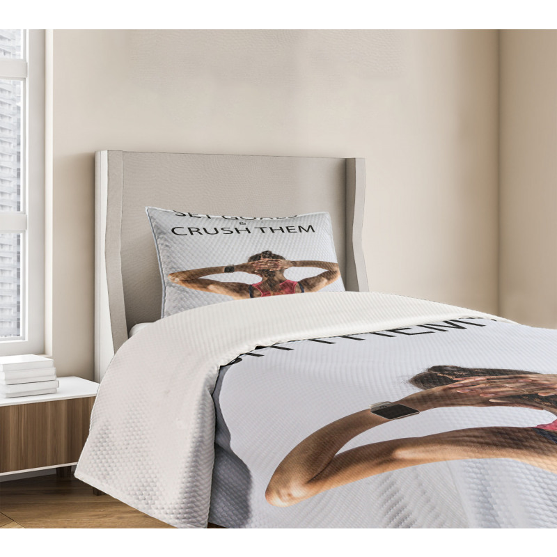 Athletic Model Woman Bedspread Set