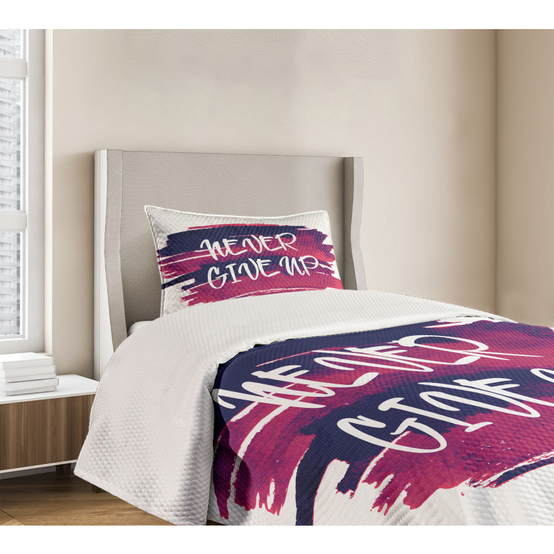 Brushstrokes with Words Bedspread Set