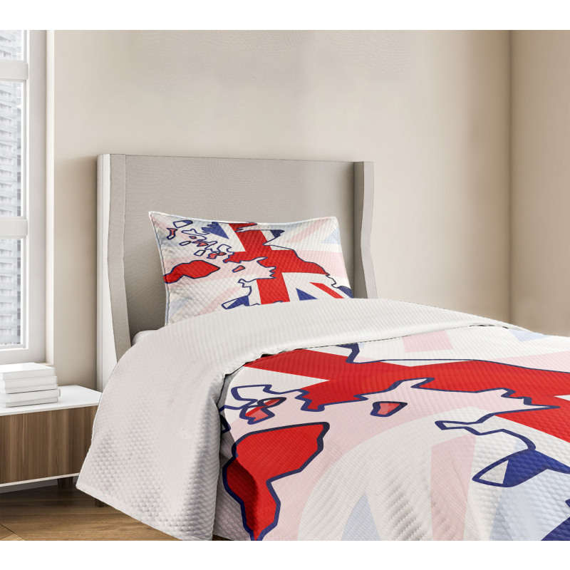 Country Map Flag Bedspread Set