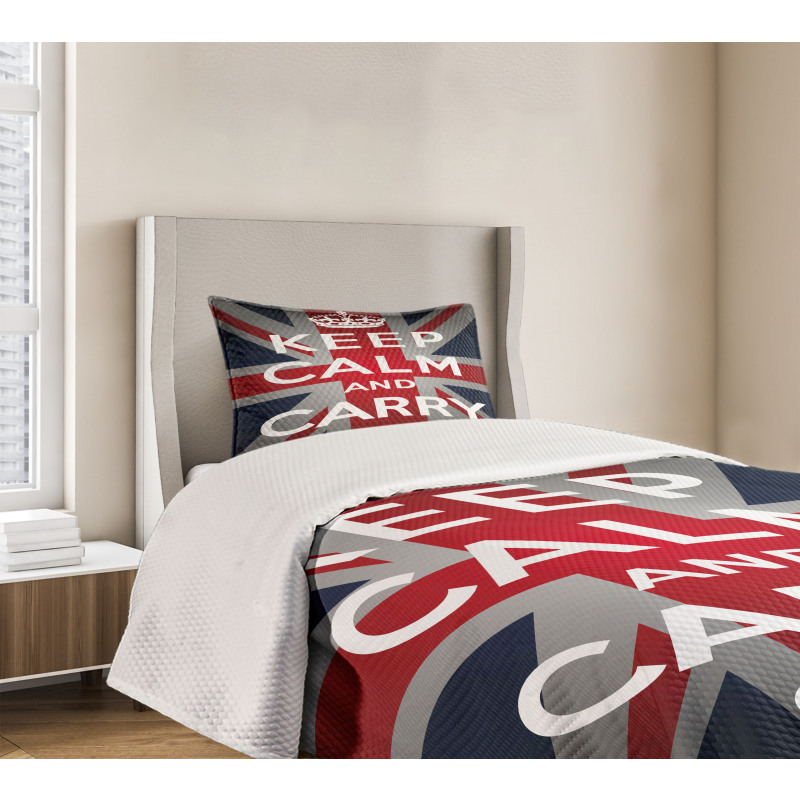 Words Crown UK Flag Bedspread Set