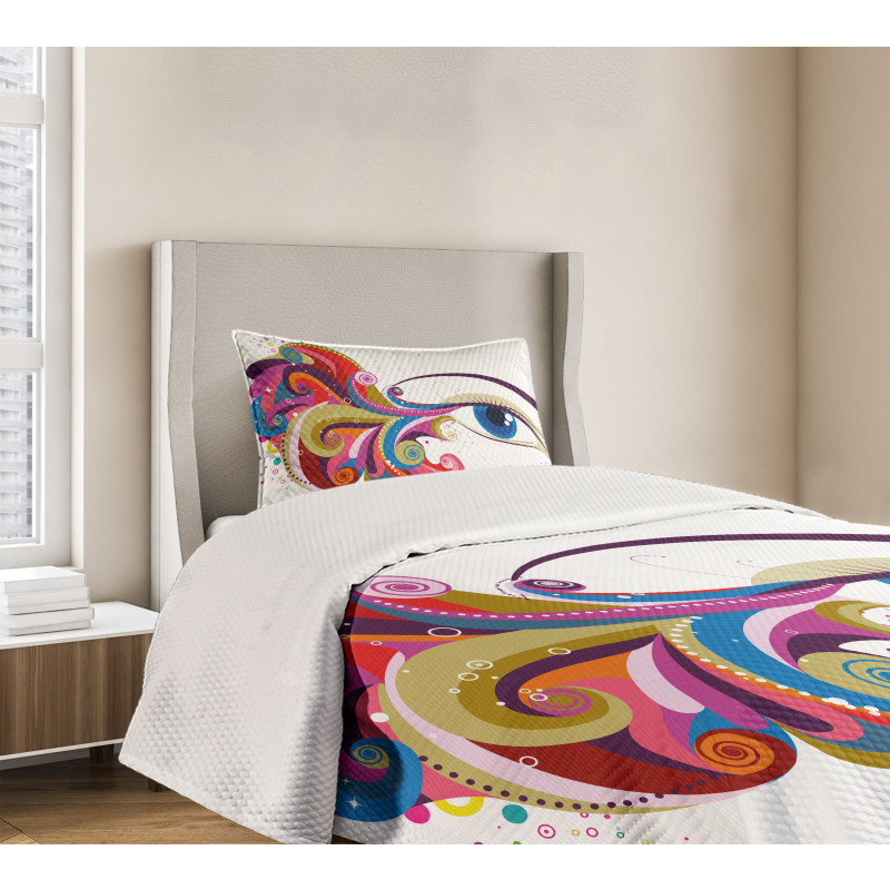 Woman's Eye Colorful Art Bedspread Set