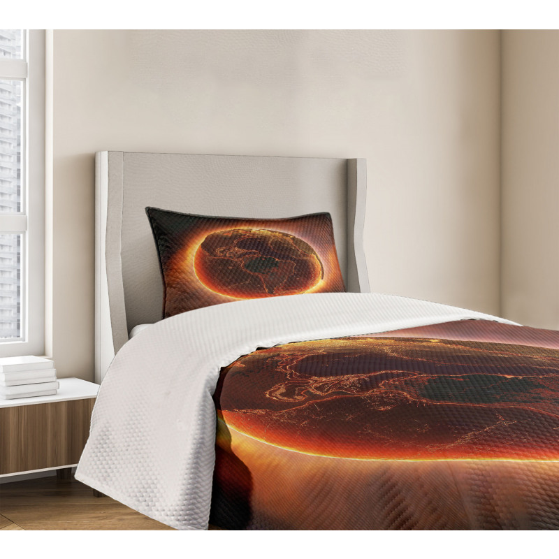 Vivid Burning Earth Heat Bedspread Set