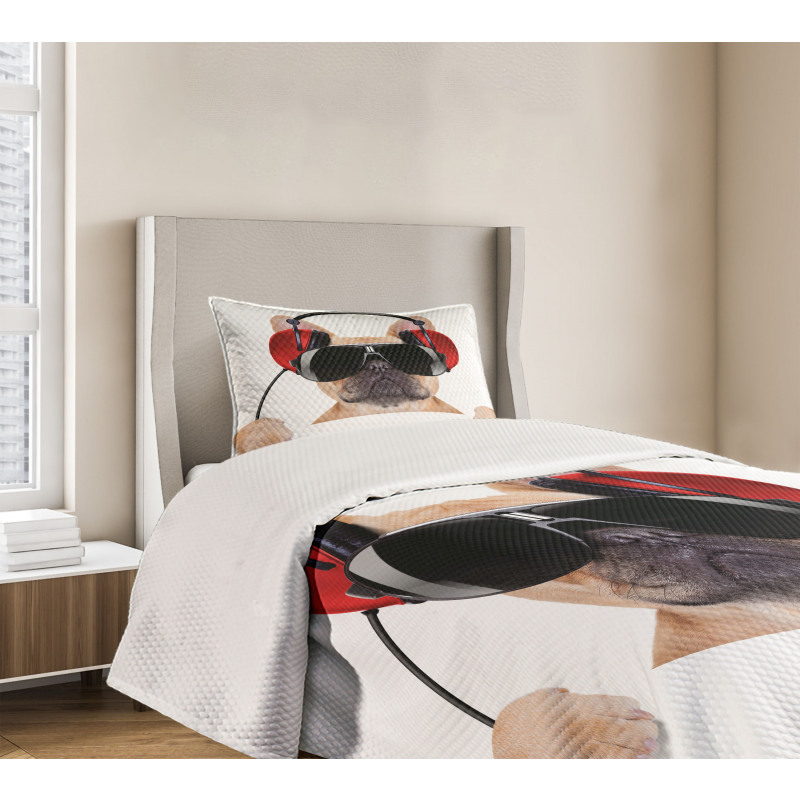 DJ Bulldog Music Bedspread Set