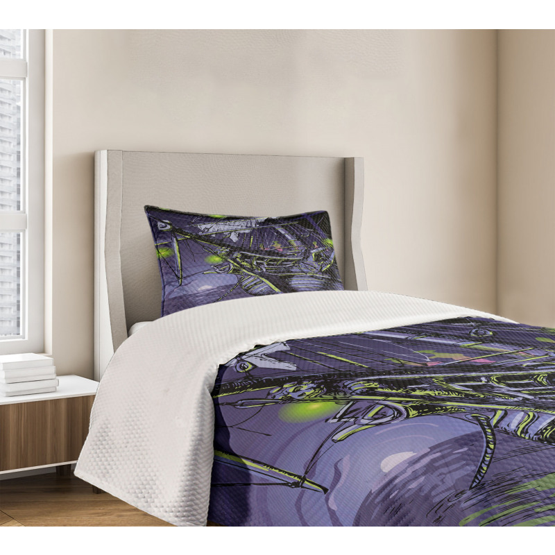 Ghost Vessel Island Bedspread Set