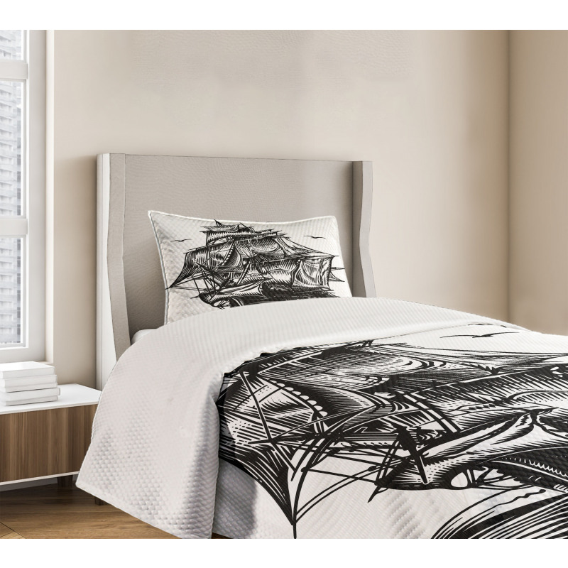 Nautical Line Art Bedspread Set