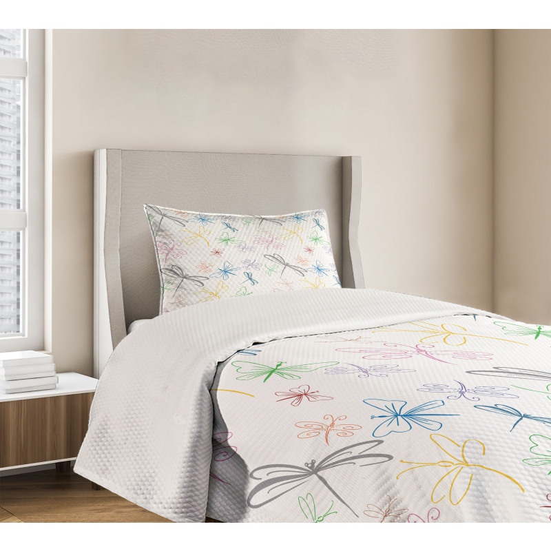 Doodle Style Bugs Bedspread Set