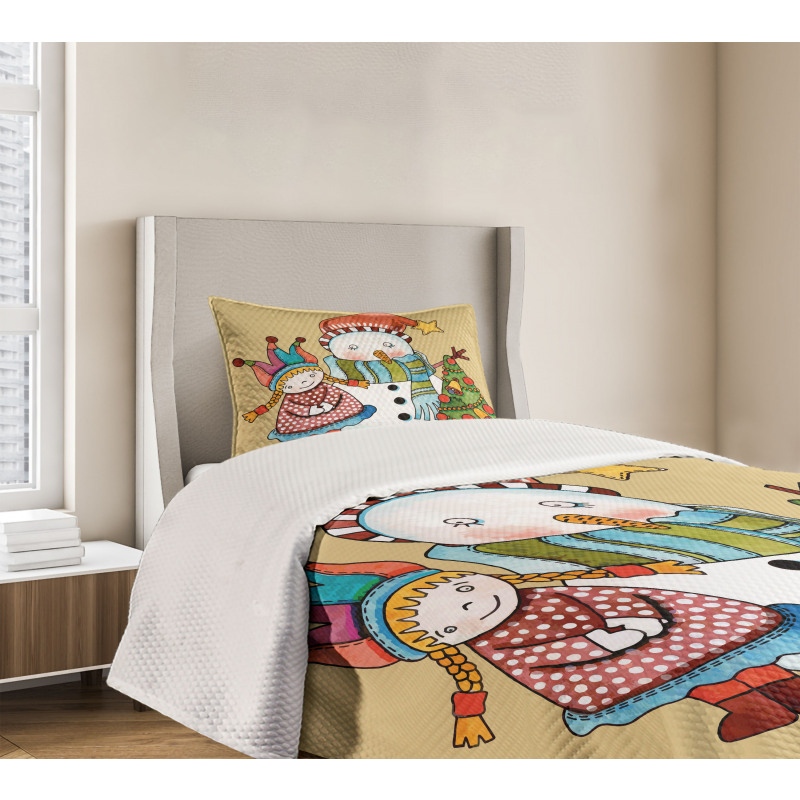 Toy Snowman Tree Bedspread Set