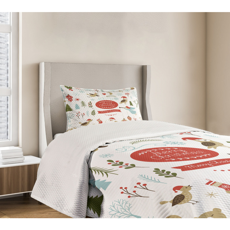 Xmas Elements Design Bedspread Set