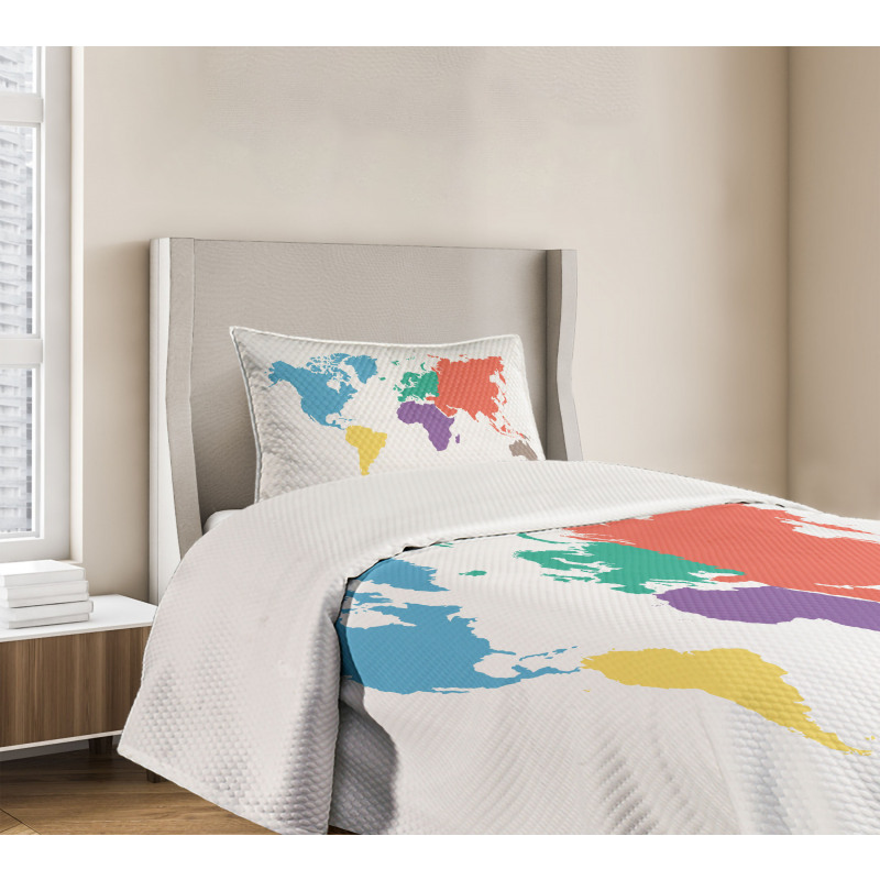 World Global Continents Bedspread Set