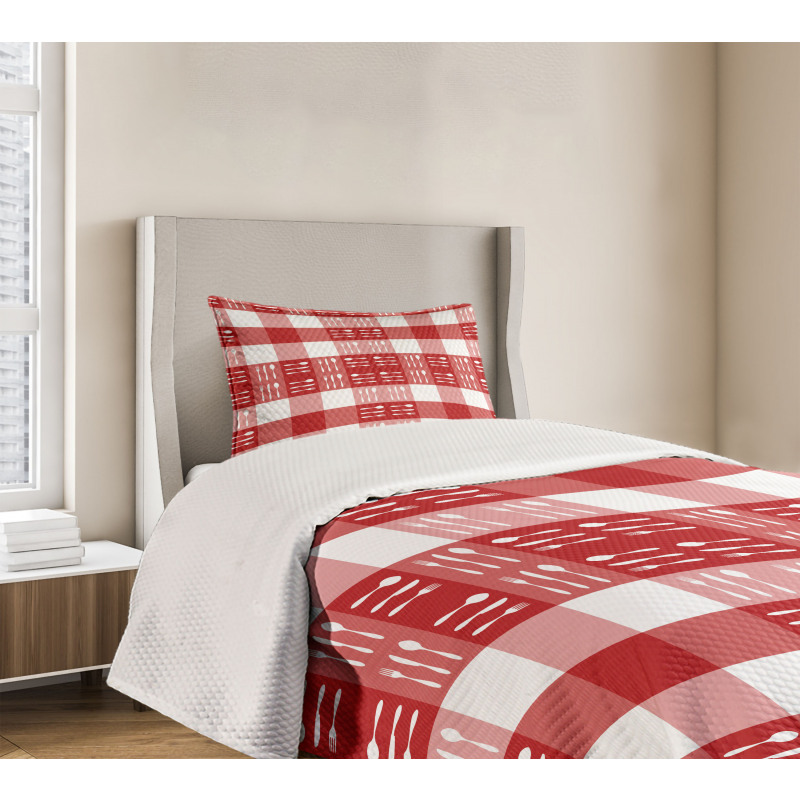 Cutlery Dining Tile Bedspread Set