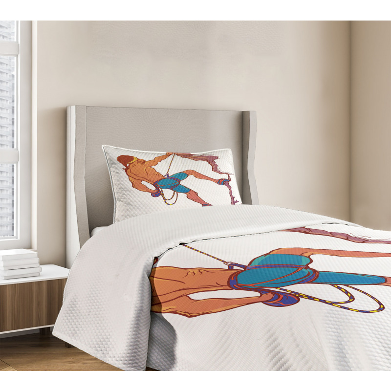 Rock Climber Cliff Sports Bedspread Set