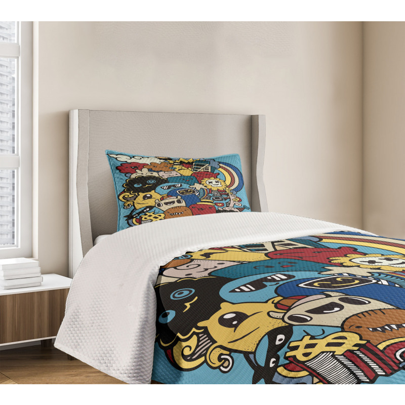 Various Monsters Universe Bedspread Set