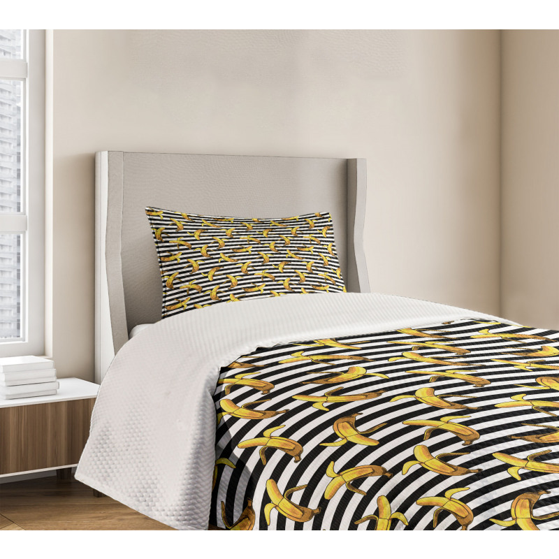 Stripes Tropical Bananas Bedspread Set