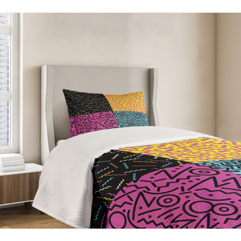 Eighties Funky Pop Doodle Bedspread Set