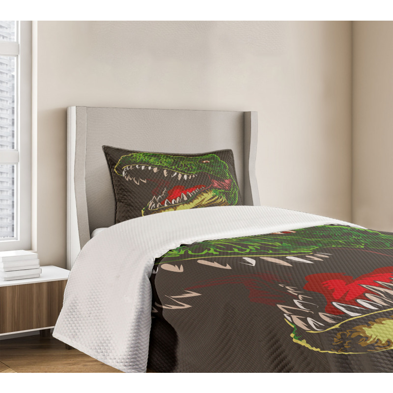 Aggressive Wild T-Rex Bedspread Set