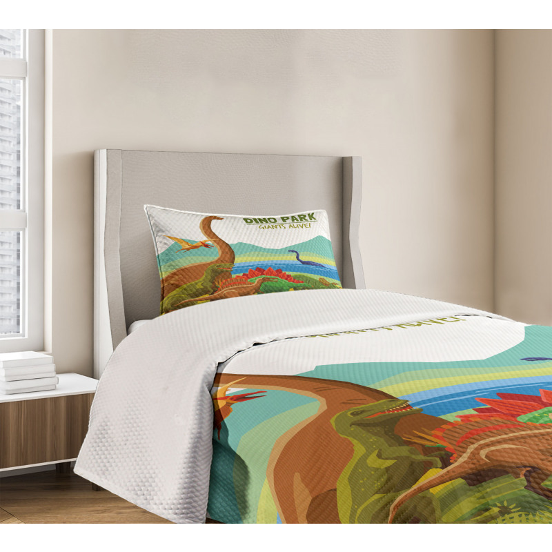 Dino Park Alive Theme Bedspread Set