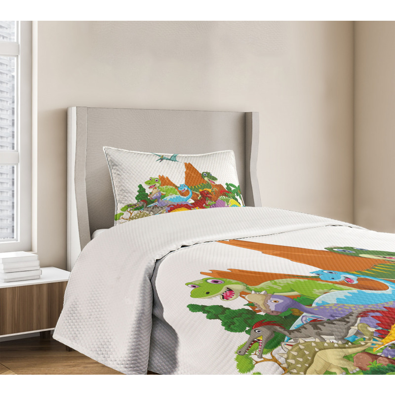 Funny Creatures Trees Bedspread Set