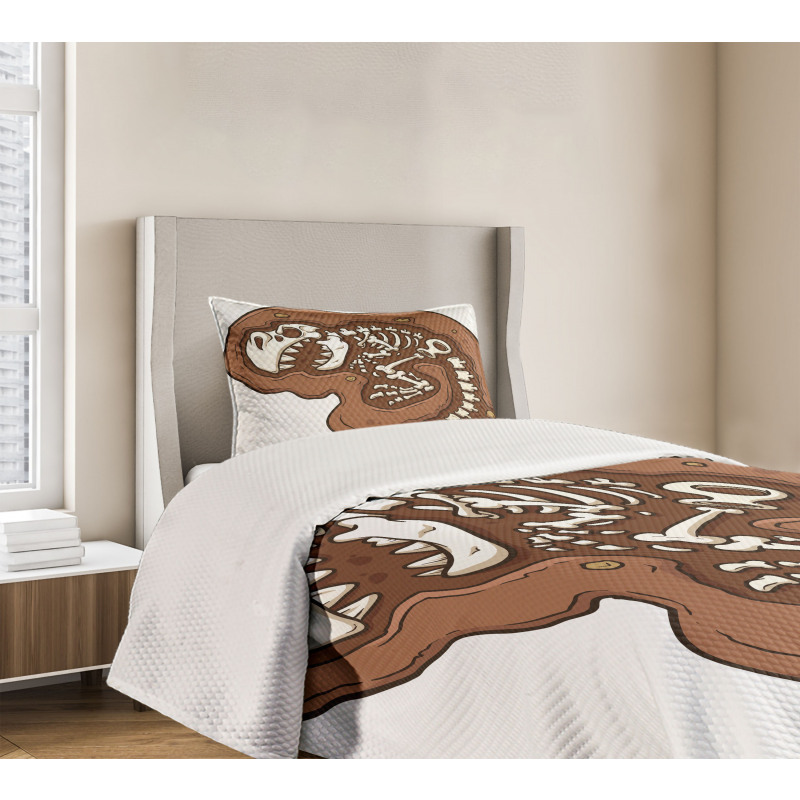 T-Rex Fossil in Ground Bedspread Set