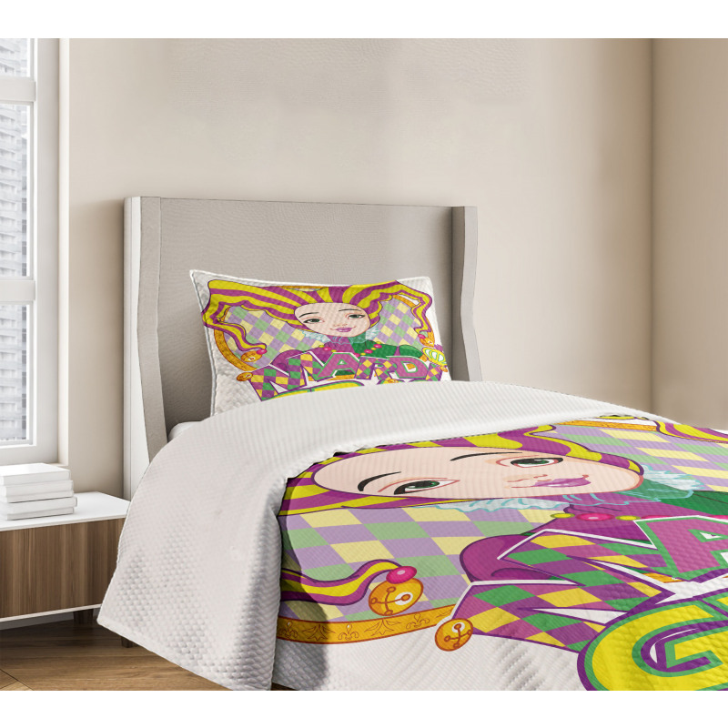 Carnival Girl in Hat Bedspread Set