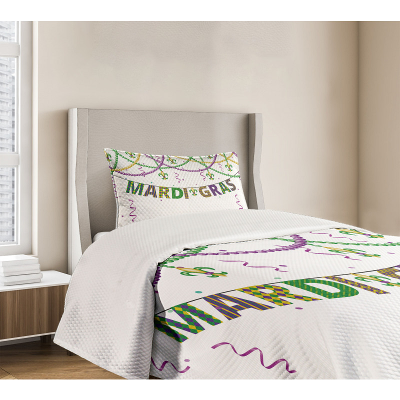 Fleur De Lis Beads Bedspread Set