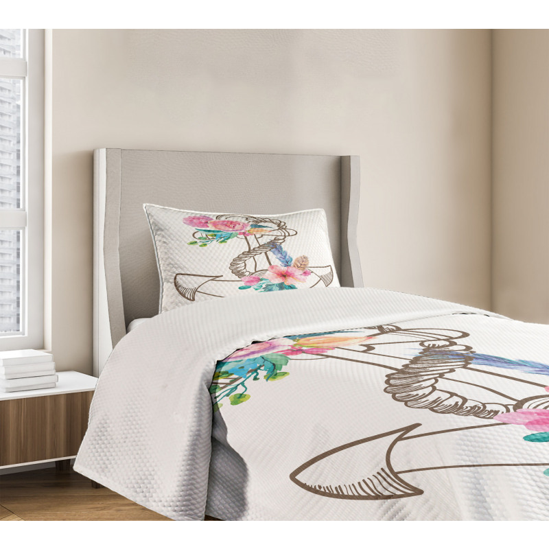 Spring Blossoms Feathers Bedspread Set